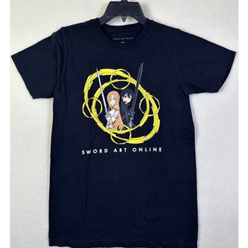 Sword Art Online T-Shirt Black Mens Small Short Sleeve Aniplex Anime Graphic Tee